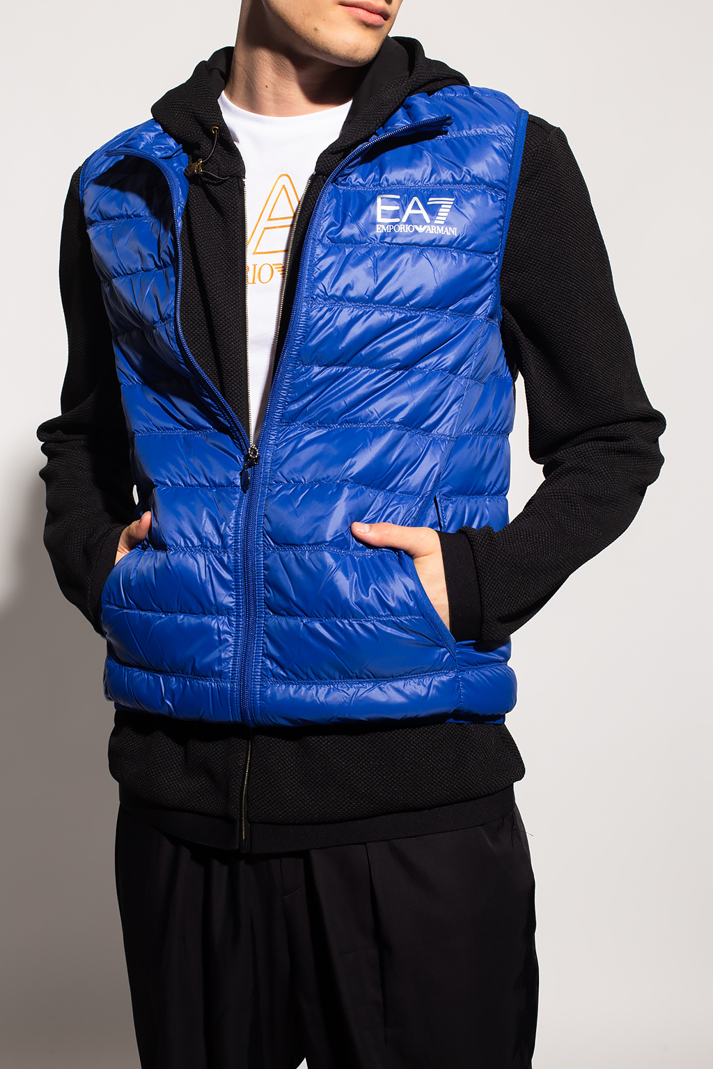 Blue Down vest EA7 Emporio Armani Emporio GenesinlifeShops